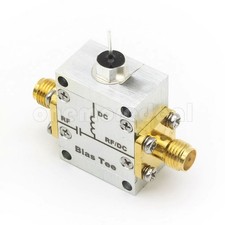 100k-1.0GHz 2A High Current Bias Tee 50  50V RF DC Block RF-SMA F to RF/DC-SMA F