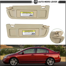 Right Left Tan Sun Visor For 2006 2007 2008 2009 2010 2011 Honda Civic