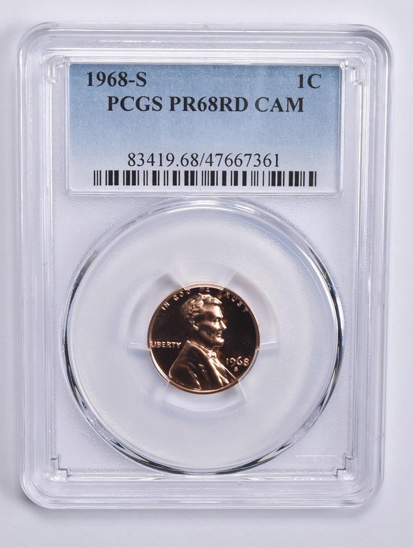 1968-S Lincoln Memorial Cent PR68 RD CAM PCGS Blue Lbl *8288