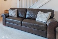 3 Seater Sofa, Excellent Cond, Brown Leather, not used much only occasionally