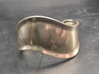 Vintage Sterling Silver Bone Cuff Modernist Mexico Wave Bracelet