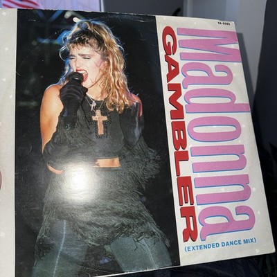 MADONNA Gambler 1985 UK 3-track 12'' vinyl single Vision Quest film soundtrack ~