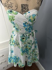 VTG Ruby Rox Small Floral Strapless Dress Flirty Summer Party Wedding Boho