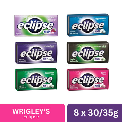 8x Wrigley's Eclipse Chewy Mints Sugar Free Candy Breath Freshener Mix Flavor
