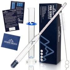 Brewing Hydrometer Alcohol Tester Kit: USA-Made Beer Wine Kit, Transparent