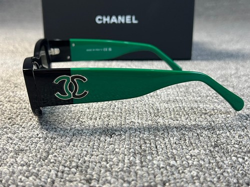 Chanel Black & Green Sunglasses – Classic Rectangular Frame - Picture 1 of 10