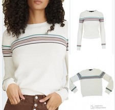 Veronica Beard Posie Striped Crewneck Sweater Excellent Condition Size Medium