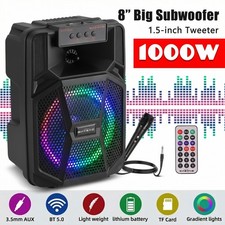 Portable Bluetooth Speaker Sub Woofer Heavy Bass Loud Sound Party System w/ MIC