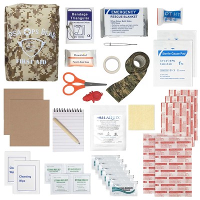 Scout First Aid Kit Plus with AllaQuix Gauze Compact IFAK for Camping Hiking
