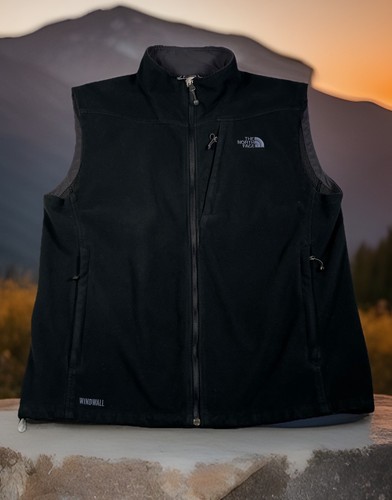 Vintage The North Face WindWall Fleece Vest Men XL Black Full Zip/Pockets Lined - Image 1