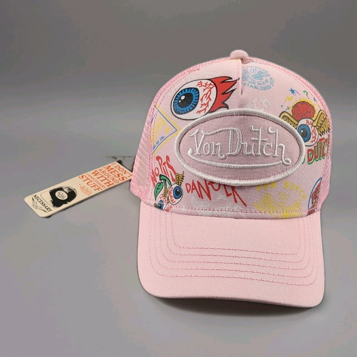 NWT PINK AND CREAM VON DUTCH HAT LAST 1 FIRM $80 Von Dutch Pink Cheetahlicious Trucker Hat - Pink/combo  main image 3