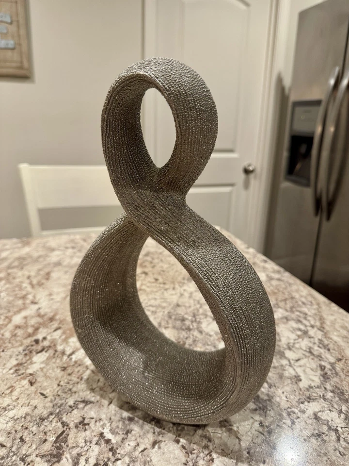 SagebrookHome串珠银InfinityLoop陶瓷雕塑12英寸装饰口音 — 第 2/3 张图片