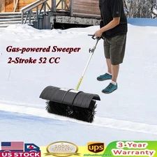 52cc Gas Power Hand Held Sweeper Broom Driveway Turf Artificial Grass Snow Clean