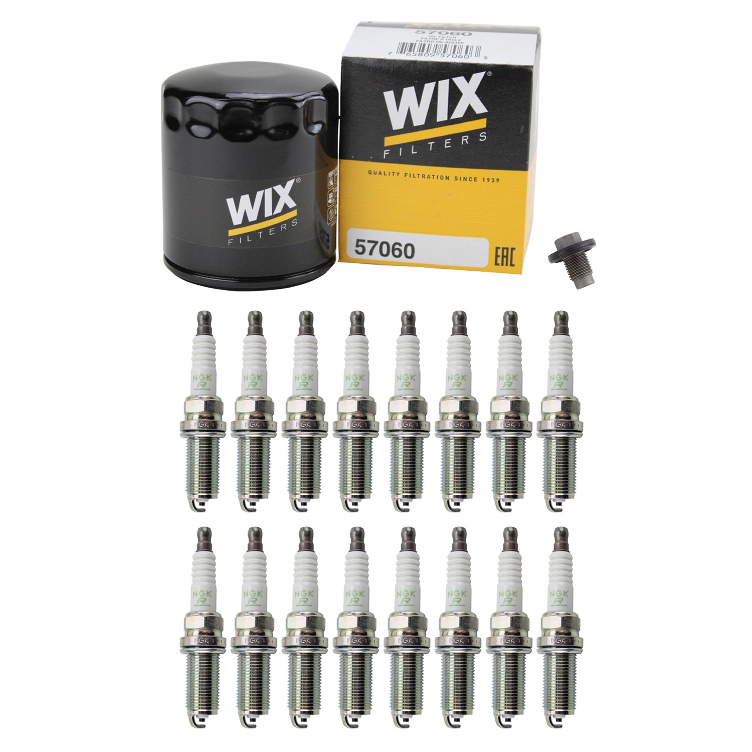 Wix Engine Oil Filter  NGK 16 V-Power Spark Plugs kit for Ram 2500 6.4 V8 J ESA