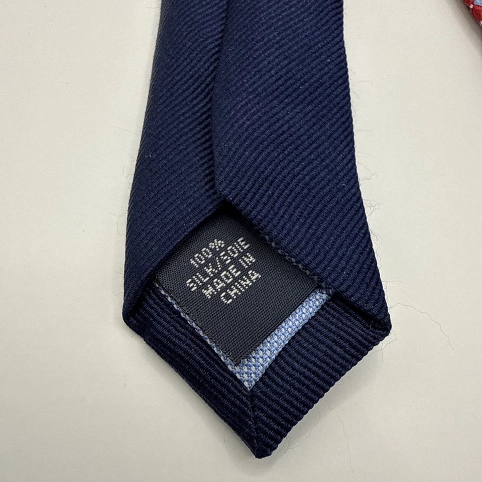 Tommy Hilfiger男式红色和蓝色领带100%真丝 — 第 3/3 张图片