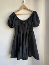 H&M Womens Black Size Medium Bubble Hem Puff ...