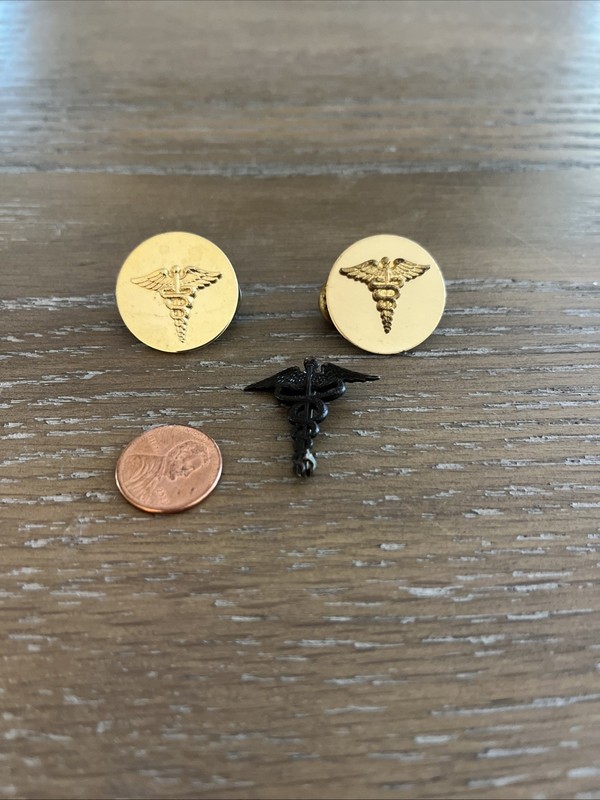 US Army Military Medic Collar Discs/Pin-Lot Of 3