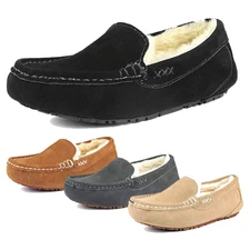 Women Moccasins Slippers Suede Faux Fur Lined Comfort Slippers