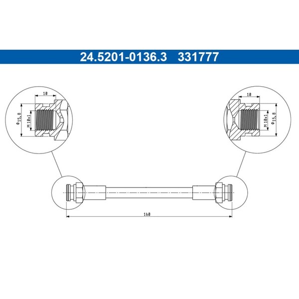 Bremsschlauch ATE 24.5201-0136.3 FüR VW Seat Corrado Golf III Vento Ibiza II-image