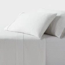 Queen 400 Thread Count Performance Sheet Set Light Gray Geo - Threshold
