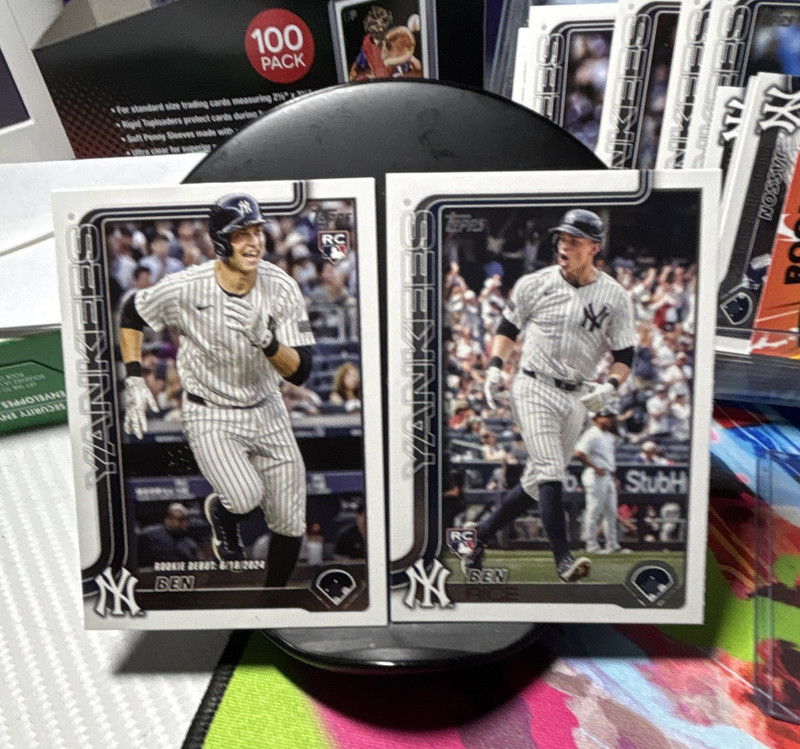 Topps 2025 Ben Rice Yankees Rookie Debut 2-Card Lot US25 #337