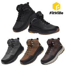 FitVille Men's Wide Toe Box Non-Slip Water Repellent Insulated Winter Snow Boots
