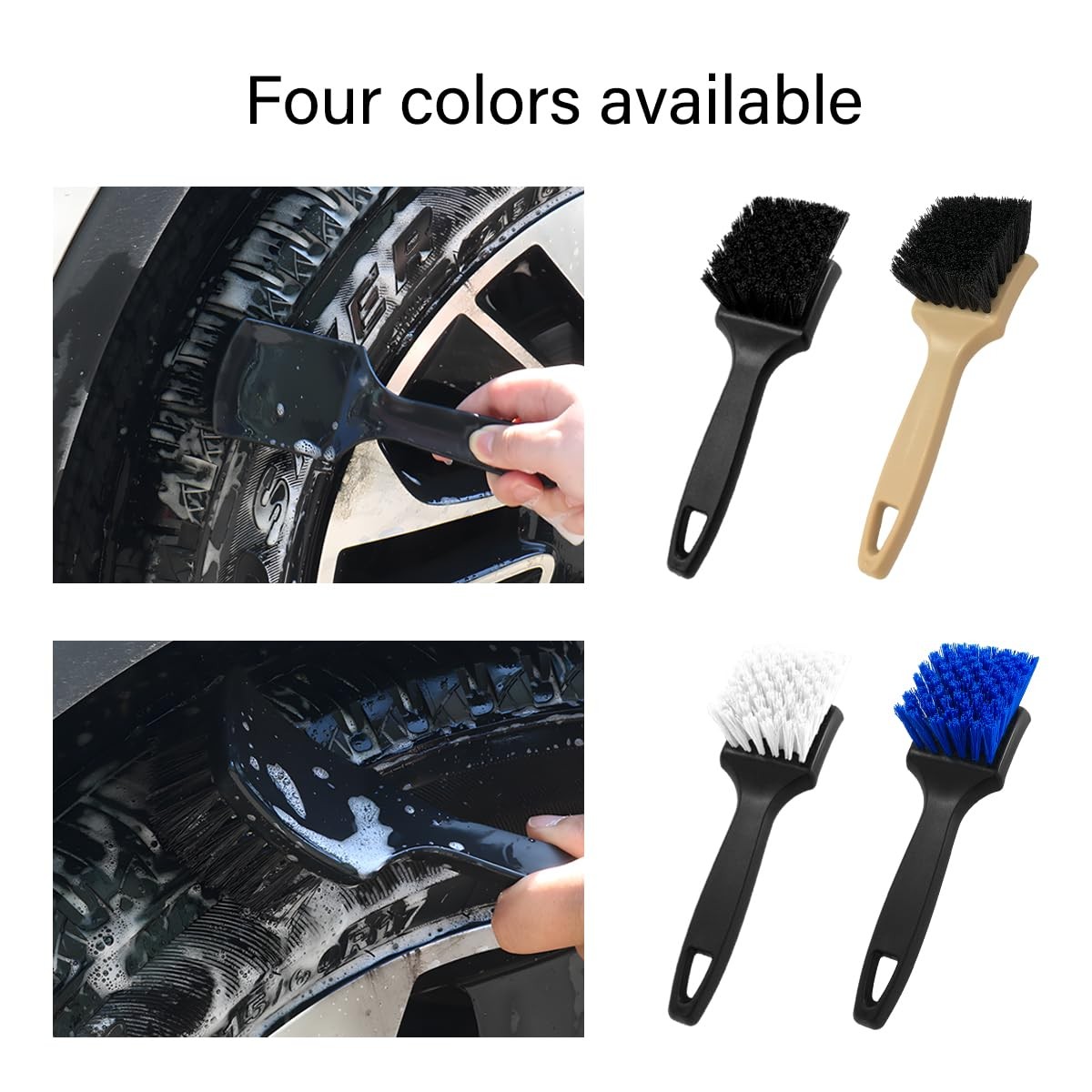 KVAEY Car Carpet Cleaning Brush, Wheel Hub Scrub Brush Floor Mat Cleaning Bru...