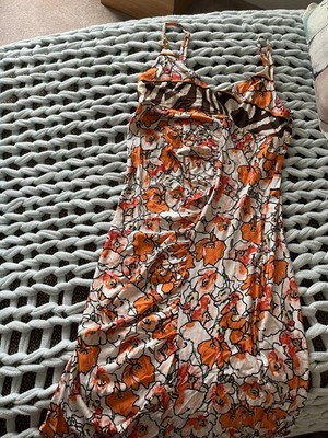 Gorgeous Roberto Cavalli Poppies/zebra Slip Dress L NWT