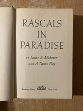 Rascals In Paradise by James A Michener & A Grove Day (1957 Hardcover)
