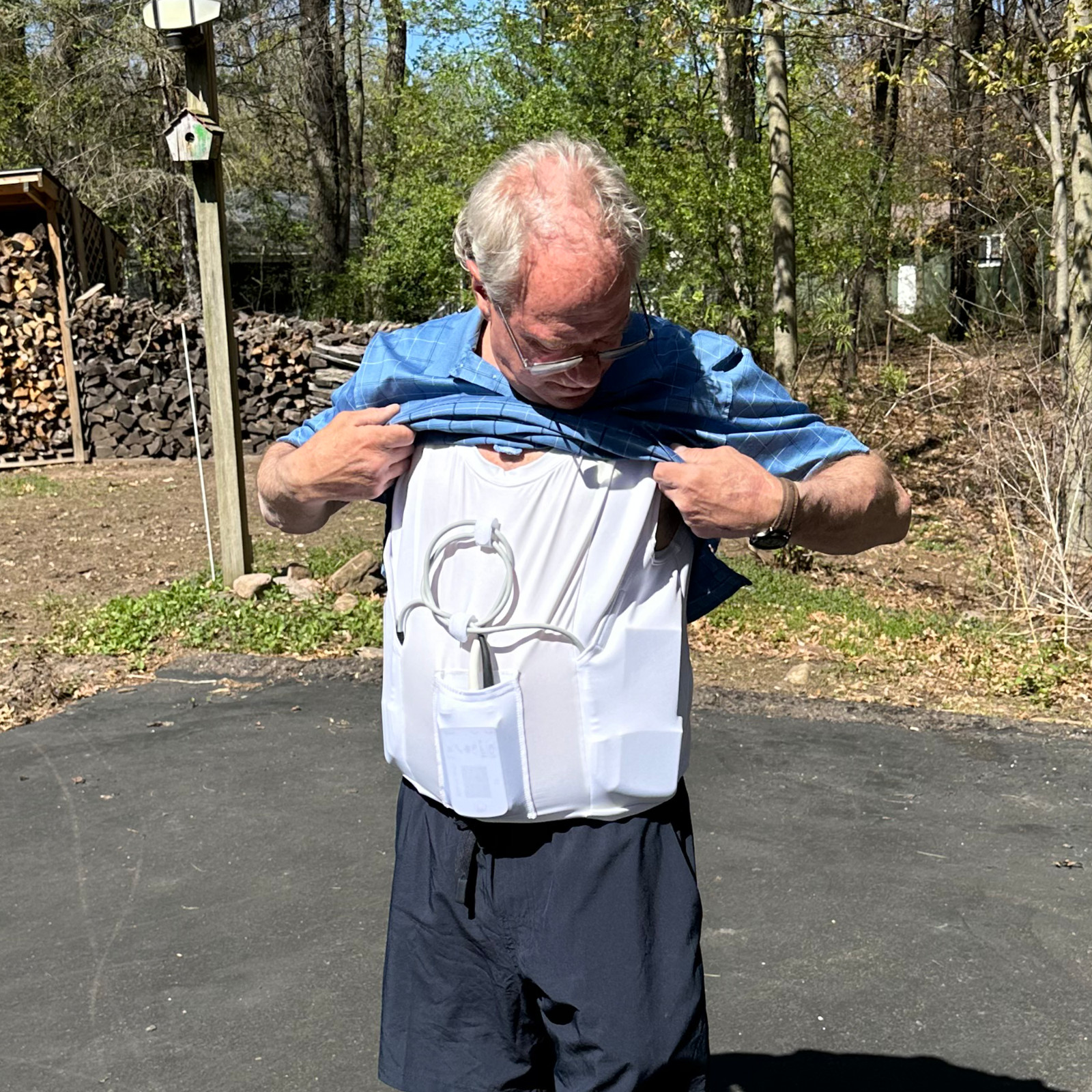 LVAD Heartmate 2 & 3 White Tank Top For Men LVAD Clothing Sleeveless Vest Shirt