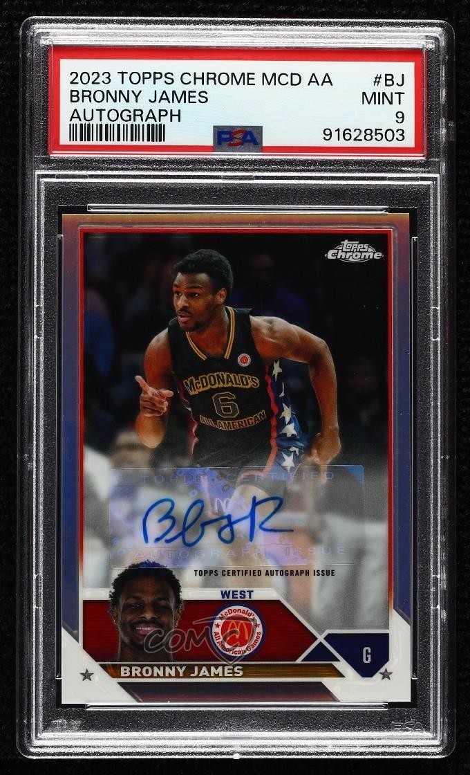 2023 Topps Chrome McDonald's All American Bronny James #CA-BJ PSA 9 MINT Auto