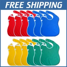 Waterproof Bibs Set - 4pk, 12pk, 48pk Primary Collection