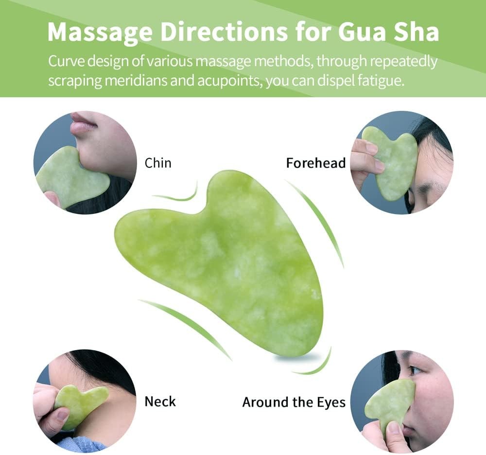 3-in-1 Natural Jade Roller and Gua Pink Ice + + Sha 