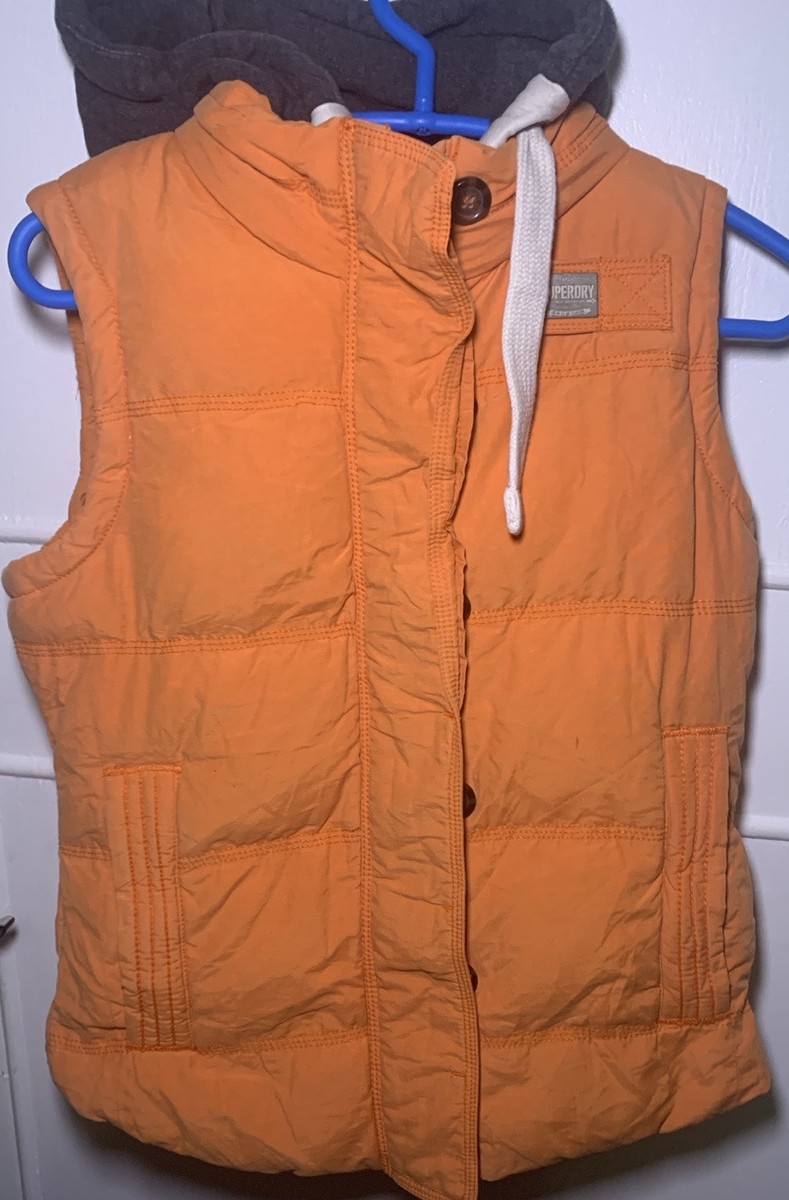 Orange Superdry Mens Bodywarmer Superdry Academy Vest Gilet Puffer