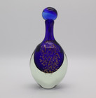 Jean Claude Novaro Cobalt Blue Metallic Art Glass Perfume Bottle — photo 1