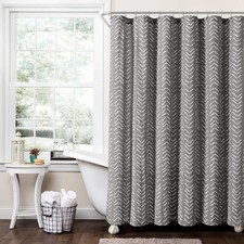 72"x72" Hygge Modern Arrow Linen Shower Curtain Dark Gray - Lush D cor