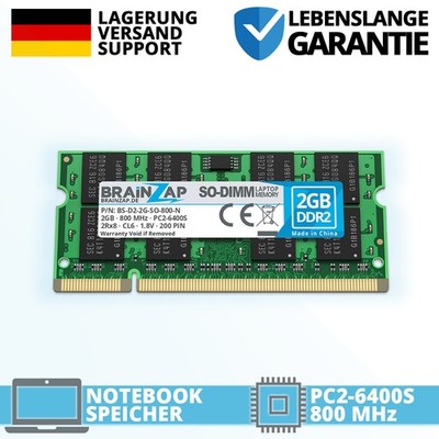 2GB DDR2 RAM SO-DIMM PC2-6400S 2Rx8 800 MHz 1.8V Notebook Arbeitsspeicher CL6