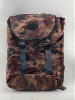Harley Davidson Mens Multicolor Camouflage American Travel Backpack