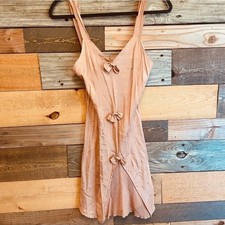 Vintage Corinna Fashions 100 Silk Slip Dress With Bow Details. Size Small