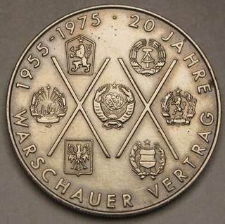 GERMANY (East DDR) 10 Mark 1975 A Warsaw Pact 40th Anniversary aUNC 77