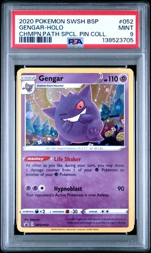 2020 POKEMON SWSH BLACK STAR PROMO #052 GENGAR-HOLO PSA 9