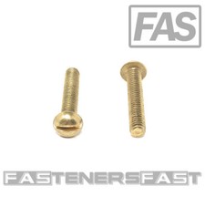  50 8-32x1" Brass Slotted Round Head Machine Screws 8-32 - Solid Brass