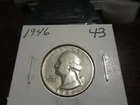 1946 - USA - circulated 25 cent coin - silver American quarter