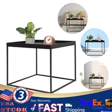 24" Square Table Metal Frame Table Portable Office Side End Table Camping Table