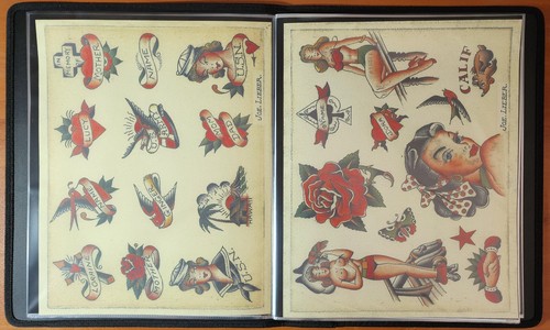 47 Blatt Joe Lieber traditionelles Vintage-Stil Tattoo Flash Portfolio Buch NYC - Bild 6 von 24