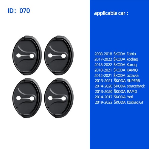 4PCS Car Door Lock Buckle Protector Cover For Skoda Fabia Kodiaq GT Karoq Kamiq - Picture 6 of 11