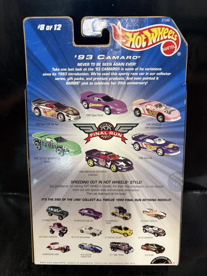 Hot Wheels 1999 Final Run '93 Camaro - Image 4 of 4
