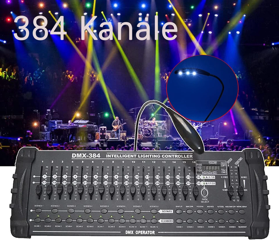384/192 Canali DMX-512 Console Controller per DJ Disco Party con Luce Palco - Immagine 2 di 4
