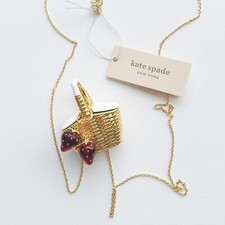Kate Spade New York Picnic Perfect Basket Strawberry Long Necklace