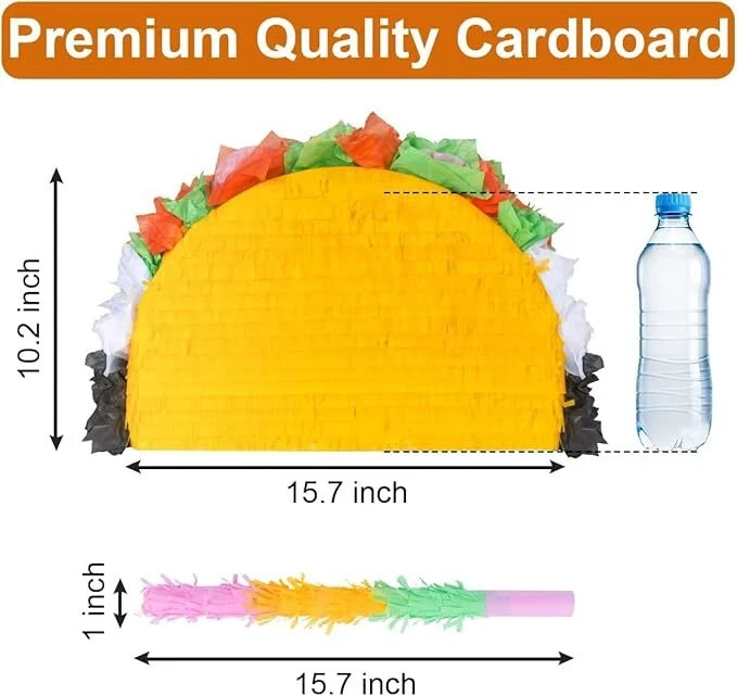 2 Pack Mexican Pinata Dinosaur Pinata & Taco Pinata For Kids Cinco De Mayo Decor - Image 4 of 4